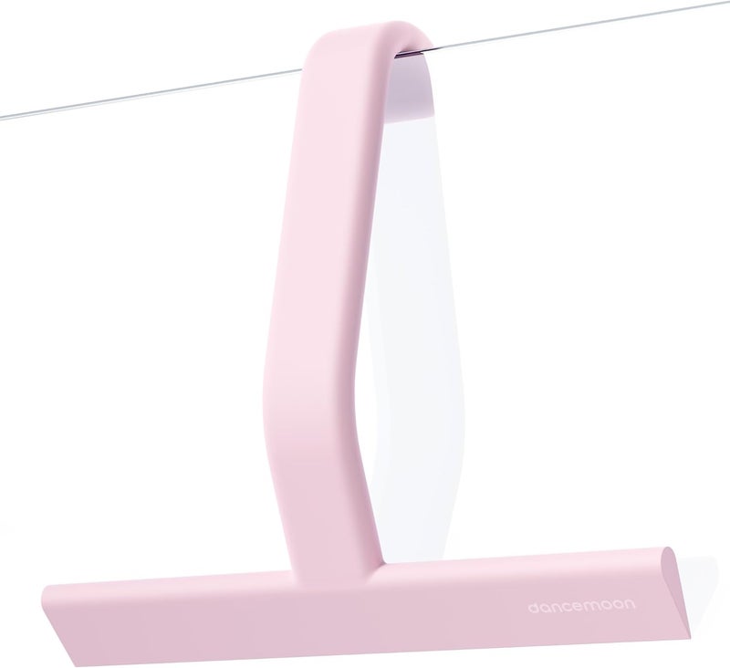 dancemoon JustHang Shower Squeegee for Glass Doors, All-one-Piece Silicone with Built-in Hook Design for Easy Hanging and Cleaning, 10 Inch Pink - Image 1